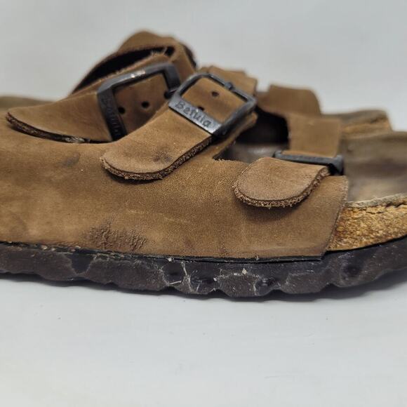 Birkenstock Betula Sandals Womens EU40 US6 Brown Nubuck Triple Straps Buckles - Picture 3 of 14